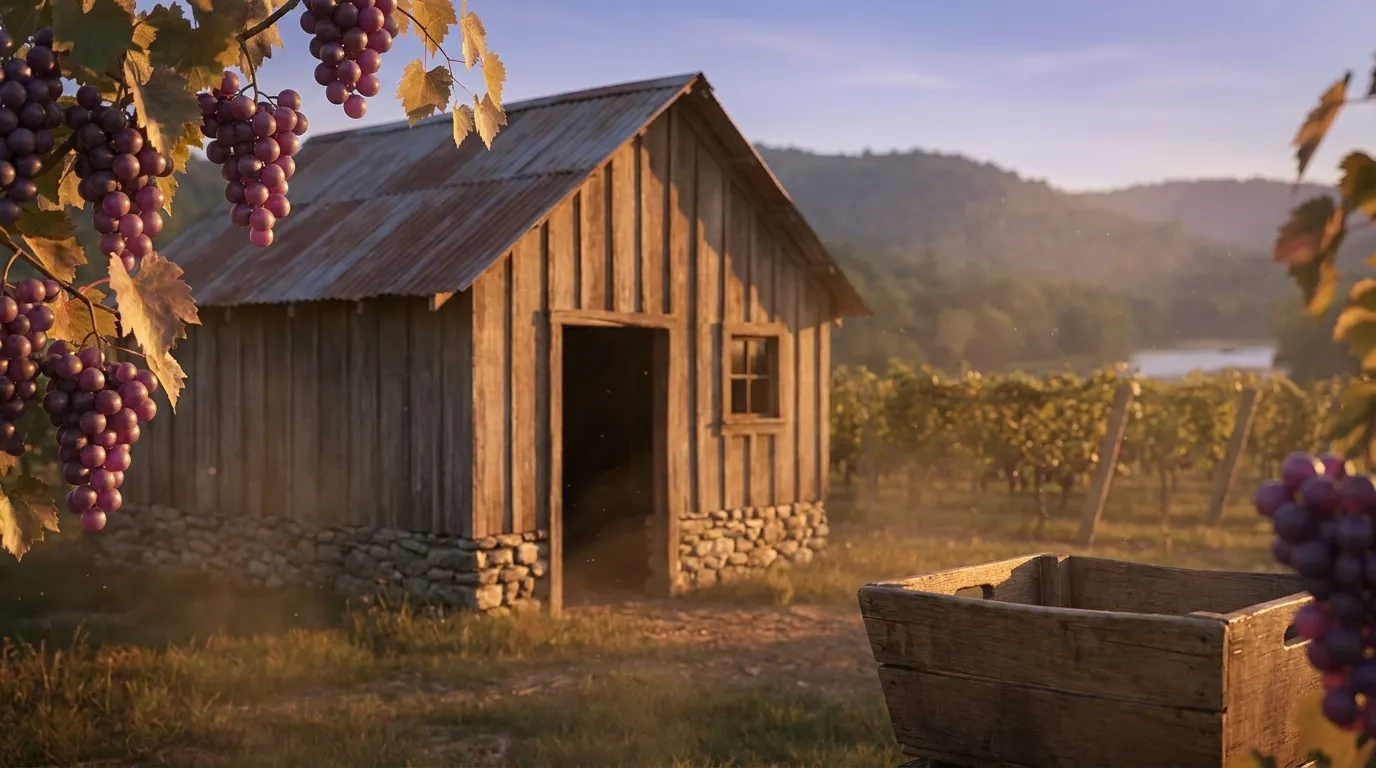 Illustrated landscape of Arkansas River Valley