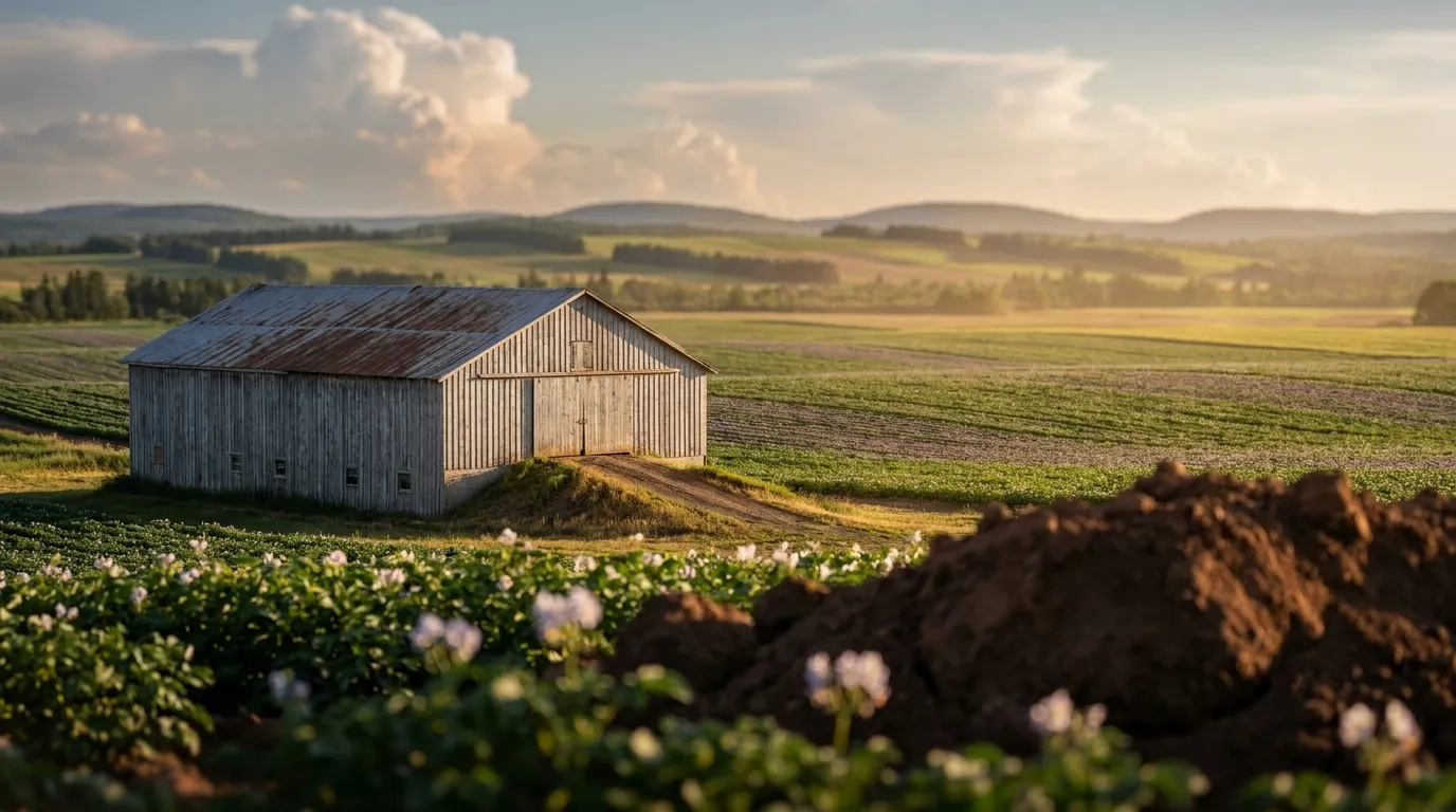 Illustrated landscape of Aroostook County