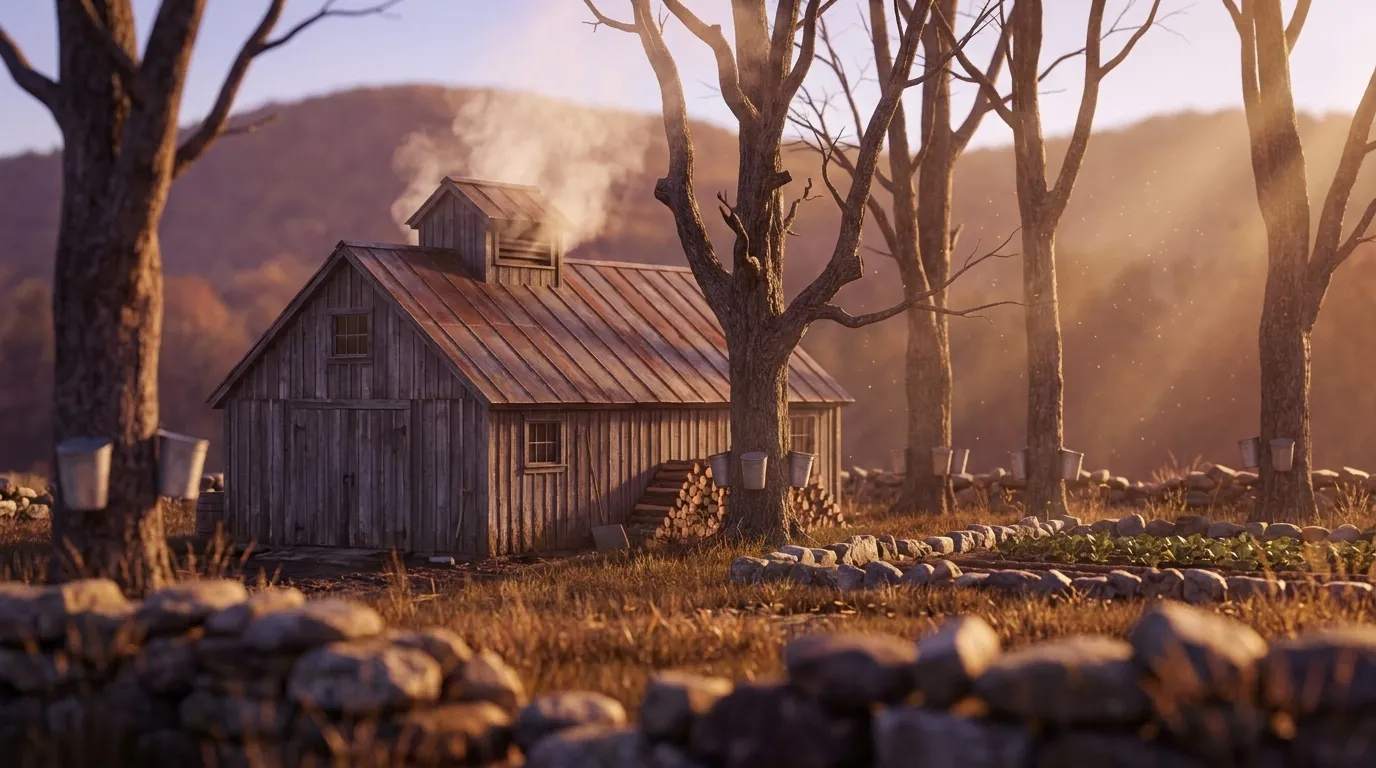 Illustrated landscape of The Berkshires