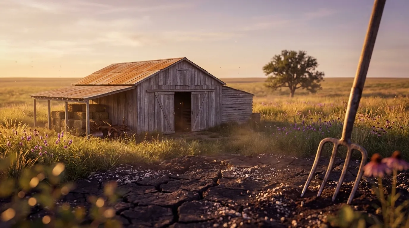 Illustrated landscape of Blackland Prairie