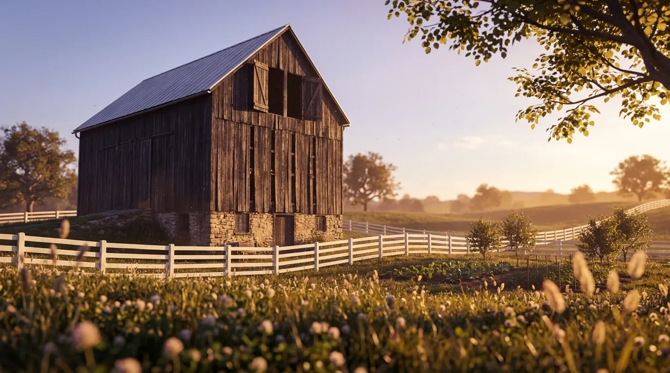 Illustrated landscape of Kentucky Bluegrass