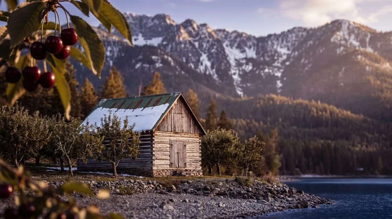 Illustrated landscape of Flathead Valley