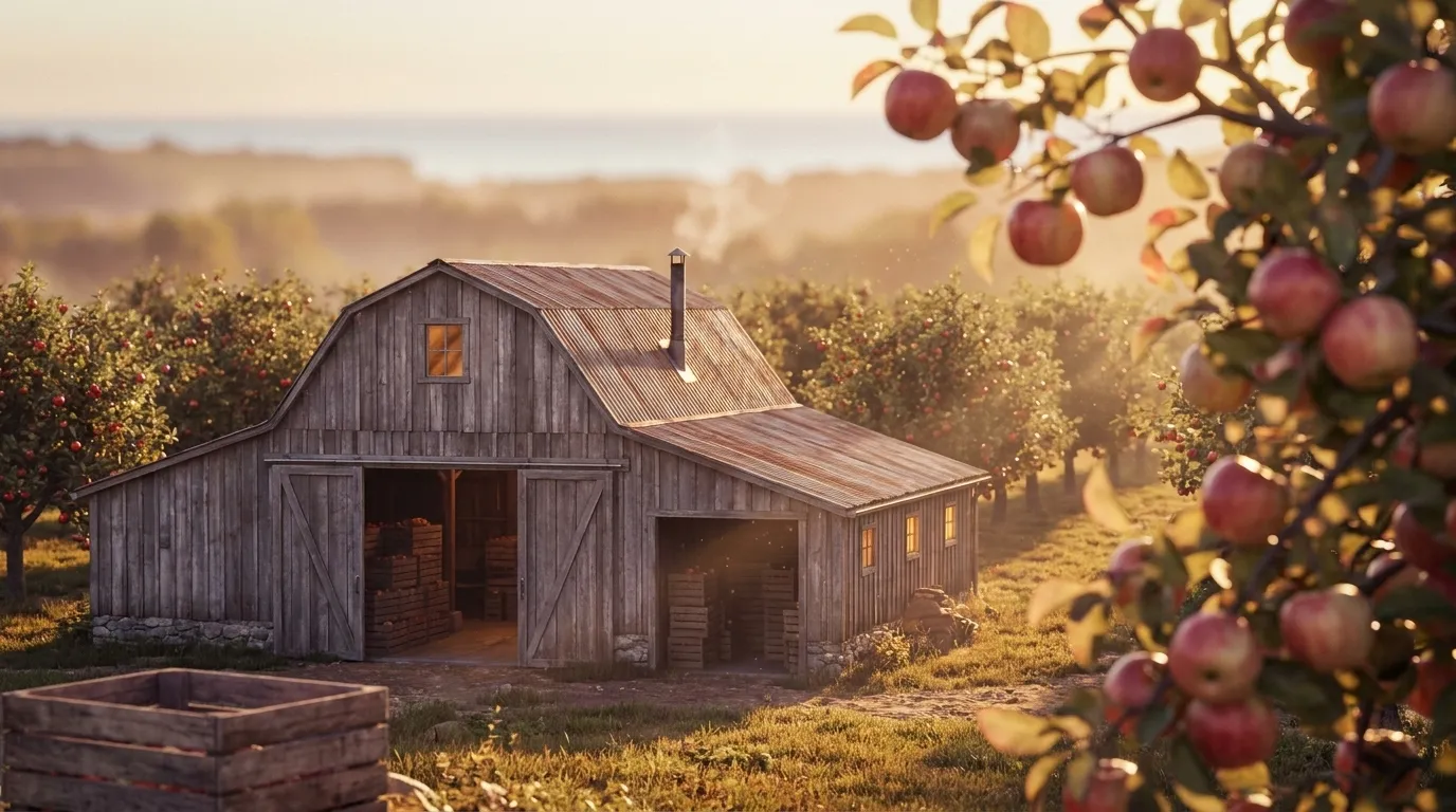 Illustrated landscape of Fruit Ridge / West Michigan