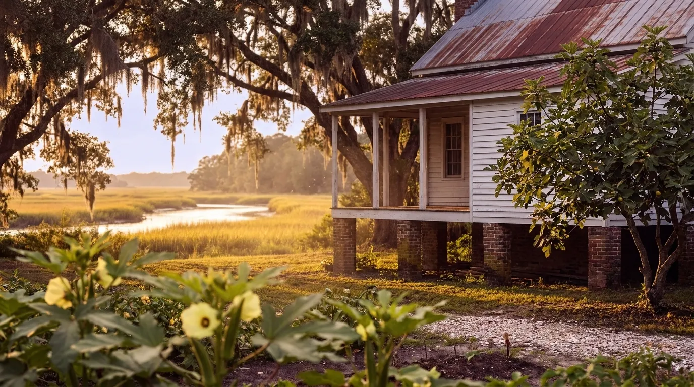 Illustrated landscape of Lowcountry