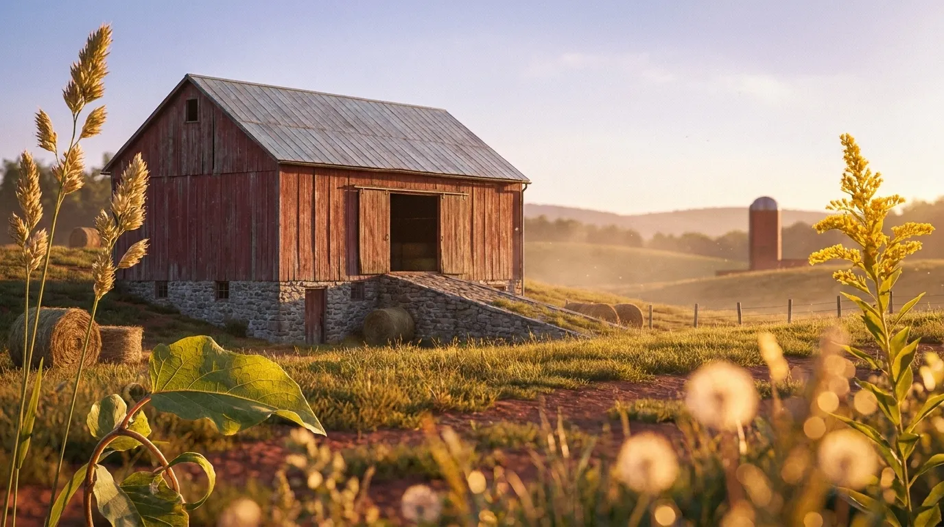 Illustrated landscape of Maryland Piedmont