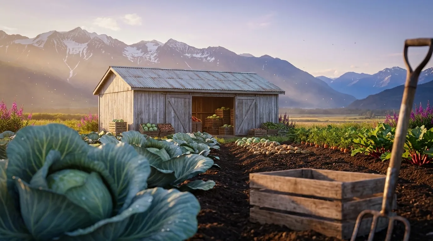 Illustrated landscape of Matanuska–Susitna Valley (Mat-Su)