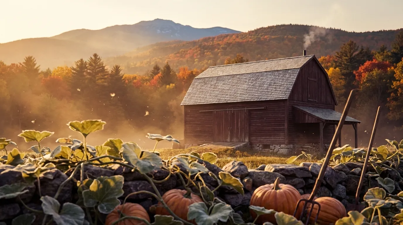 Illustrated landscape of The Monadnock Region