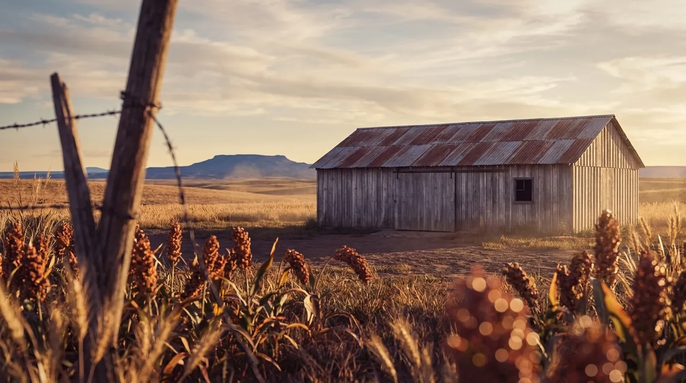 Illustrated landscape of Oklahoma Panhandle ("No Man's Land")