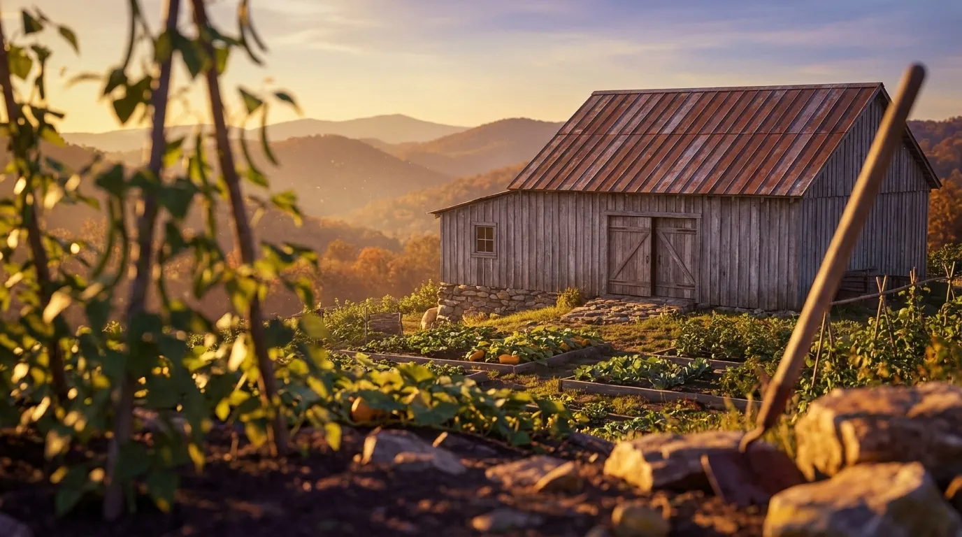 Illustrated landscape of Ouachita Mountains