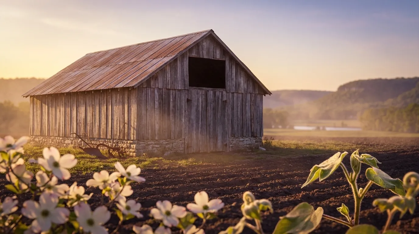 Illustrated landscape of Tennessee Valley (North Alabama)
